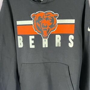 Nike DA BEARS Black and Orange Sweatshirt Hoodie.  Authentic NFL.  Men’s S